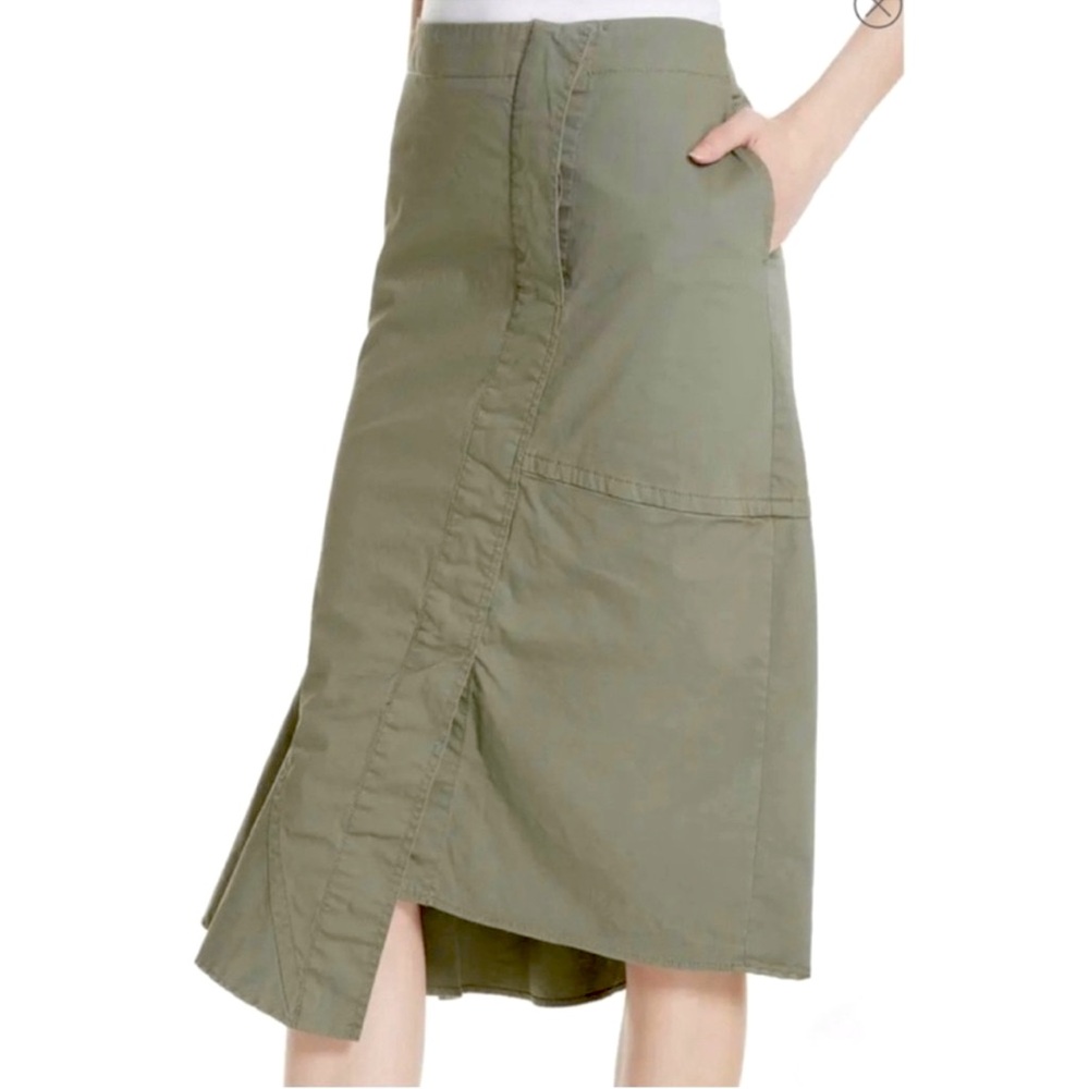Theory Reconstructed Stretch Twill Midi Skirt Siz… - image 1